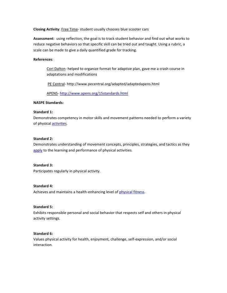 elementary physical education lesson plans pe lesson plan template
